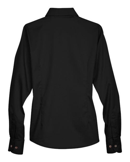 Harriton Women's Easy Blend™ Long Sleeve Twill Dress Shirt with Stain-Release M500W