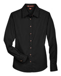 Harriton Women's Easy Blend™ Long Sleeve Twill Dress Shirt with Stain-Release M500W