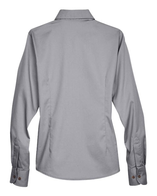 Harriton Women's Easy Blend™ Long Sleeve Twill Dress Shirt with Stain-Release M500W