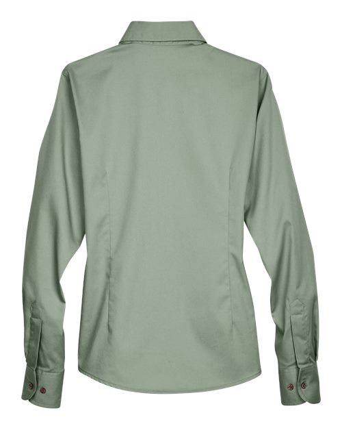 Harriton Women's Easy Blend™ Long Sleeve Twill Dress Shirt with Stain-Release M500W