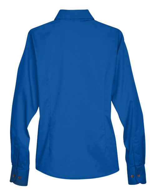 Harriton Women's Easy Blend™ Long Sleeve Twill Dress Shirt with Stain-Release M500W