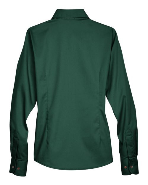 Harriton Women's Easy Blend™ Long Sleeve Twill Dress Shirt with Stain-Release M500W