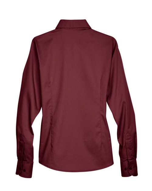 Harriton Women's Easy Blend™ Long Sleeve Twill Dress Shirt with Stain-Release M500W