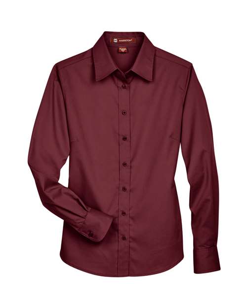 Harriton Women's Easy Blend™ Long Sleeve Twill Dress Shirt with Stain-Release M500W